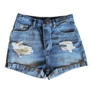 Scotch and Soda high rise distressed denim shorts size 27